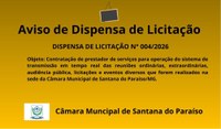 AVISO DE DISPENSA DE LICITAÇÃO N° 004/2026