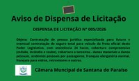 AVISO DE DISPENSA DE LICITAÇÃO N° 005/2026