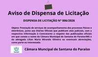 AVISO DE DISPENSA DE LICITAÇÃO N° 006/2026