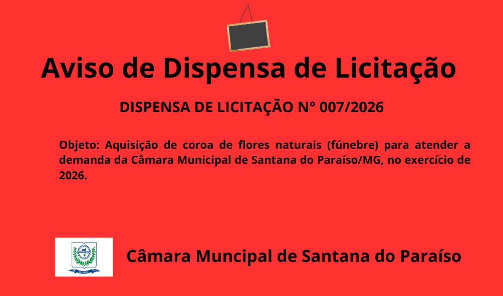 AVISO DE DISPENSA DE LICITAÇÃO N° 007/2026