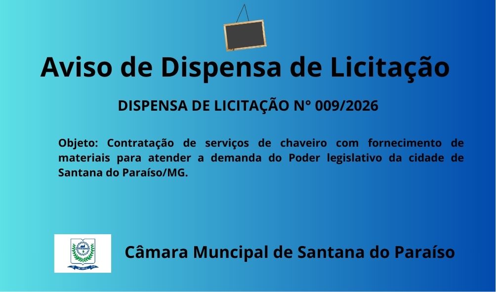 AVISO DE DISPENSA DE LICITAÇÃO N° 009/2026