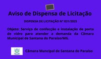 AVISO DE DISPENSA DE LICITAÇÃO N° 031/2025