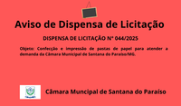 AVISO DE DISPENSA DE LICITAÇÃO N° 044/2025