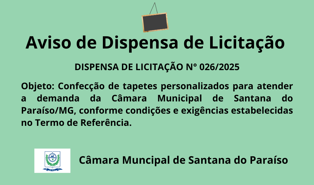 AVISO DE DISPENSA DE LICITAÇÃO - 026/2025