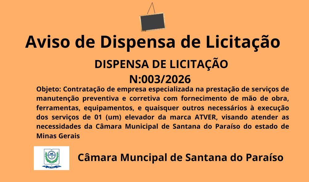 DISPENSA DE LICITAÇÃO ELETRÔNICA N° 003/2026