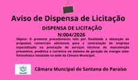 DISPENSA DE LICITAÇÃO ELETRÔNICA N° 004/2026