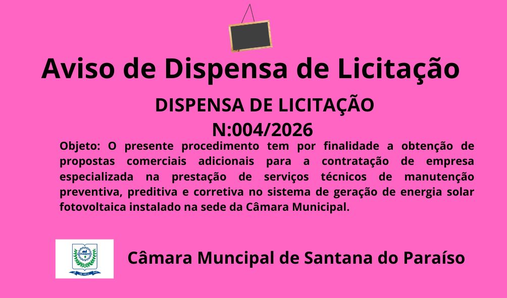 DISPENSA DE LICITAÇÃO ELETRÔNICA N° 004/2026
