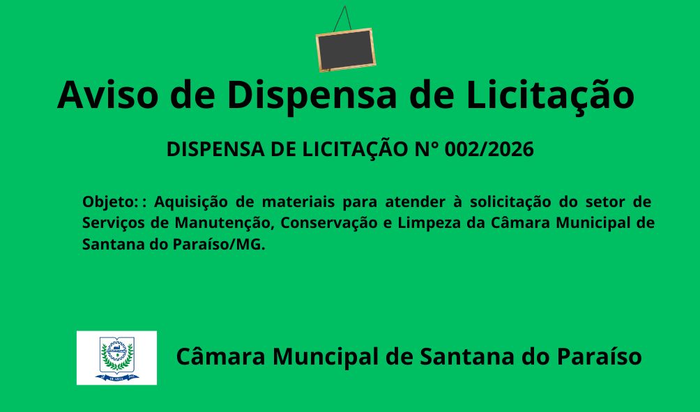 DISPENSA DE LICITAÇÃO N° 002/2026